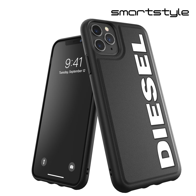 ディーゼル スマホケース メンズ DIESEL ディーゼル iPhone 11 Pro Max ケース スマホケース アイフォン カバー 耐衝撃 TPU ロゴ ラバープリント ブラック / ホワイト 黒 ※当店限定1年保証※