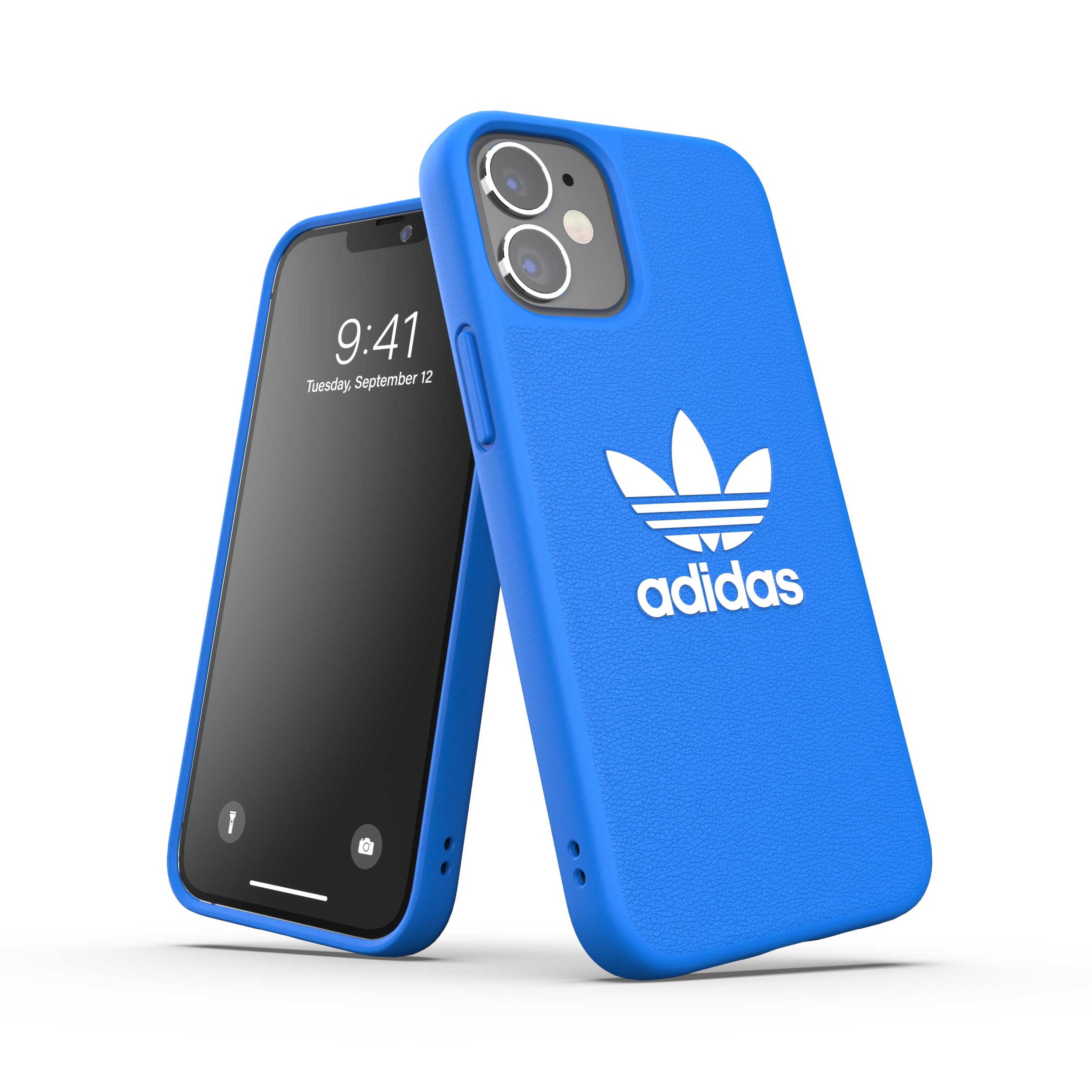 adidas アディダス スマホケース iPhone 12 Mini ケース アイフォン カバー スマホケース 耐衝撃 TPU BASIC ブルーバード 青 ※当店限定1年保証※