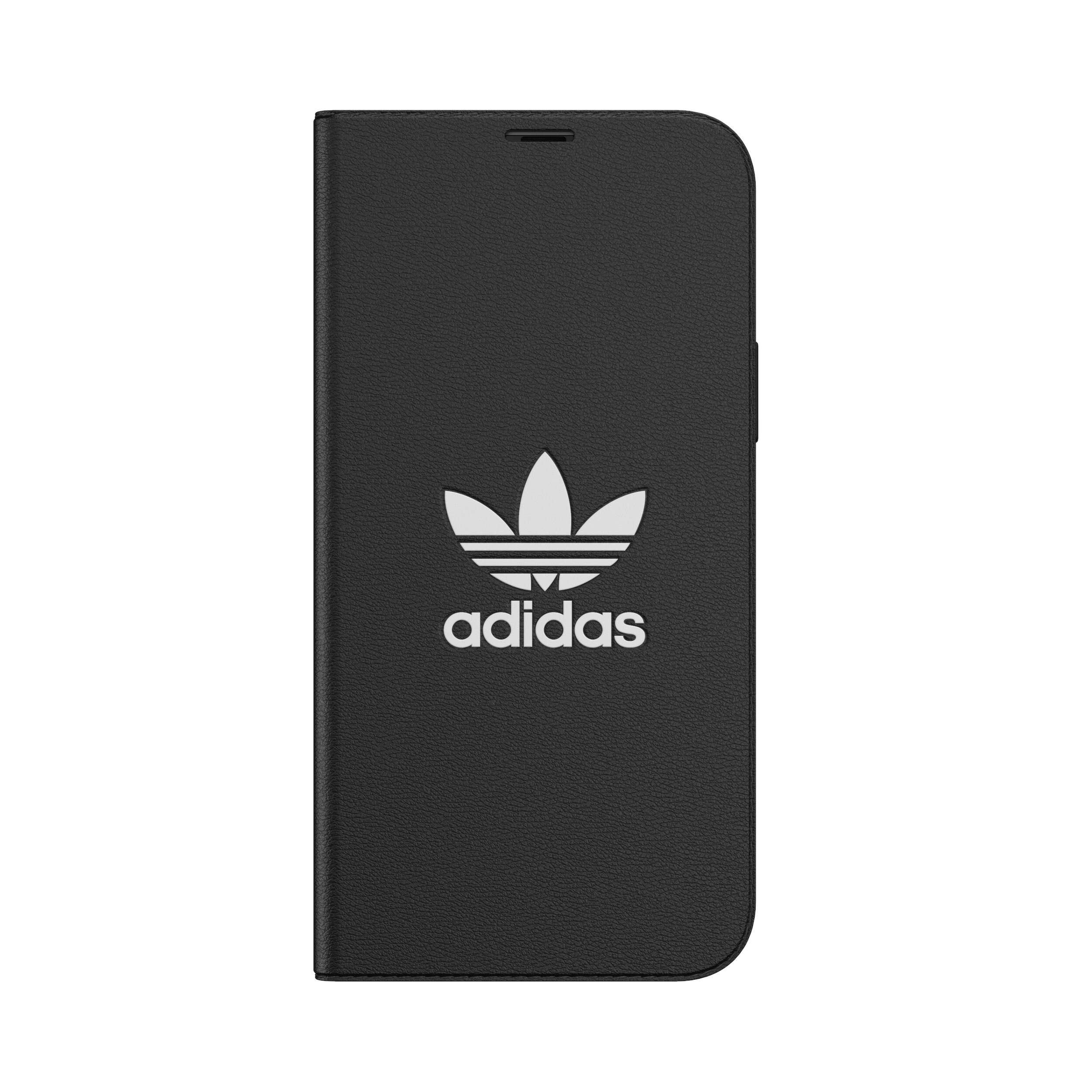 adidas アディダス スマホケース iPhone12 / iPhone12pro 手帳型ケース アイフォン 手帳 ケース カバー スマホケース 耐衝撃 TPU BASIC ブラック 黒