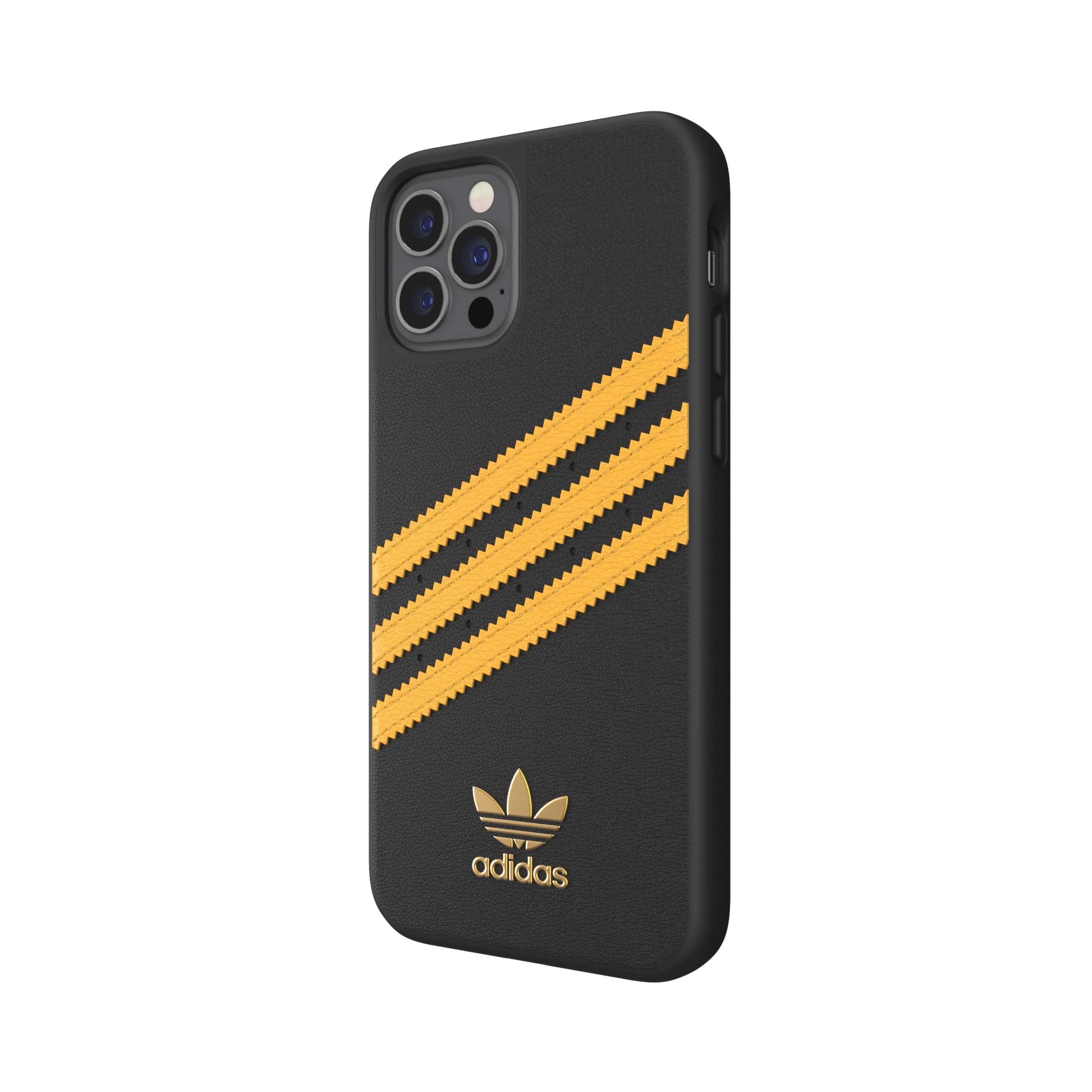 adidas アディダス スマホケース iPhone12 / iPhone12pro ケース アイフォン カバー スマホケース 耐衝撃 TPU SAMBA サンバ ブラック/ゴールド