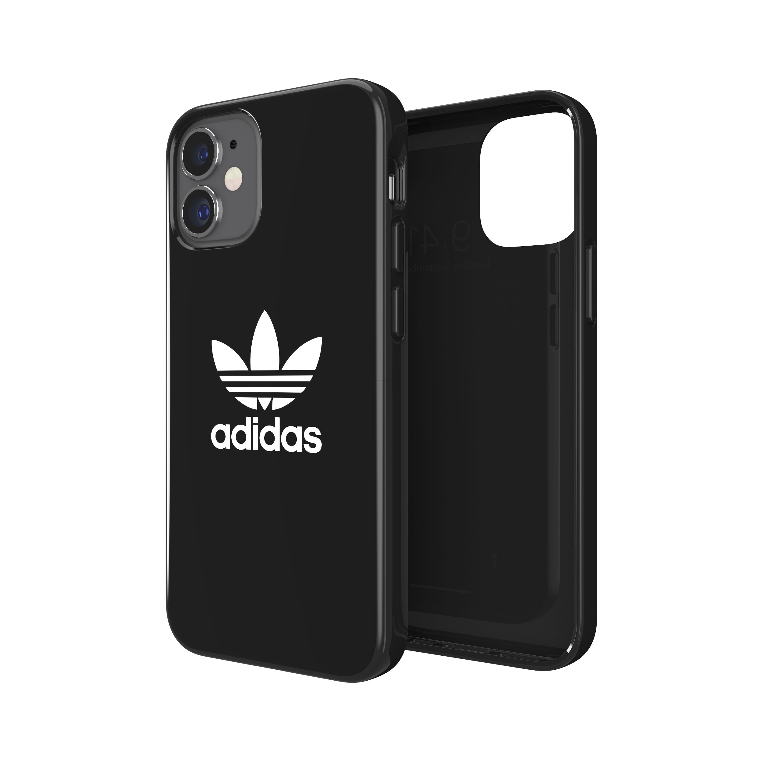 adidas アディダス スマホケース iPhone 12 Mini ケース アイフォン カバー スマホケース 耐衝撃 TPU 光沢 ロゴ ブラック 黒