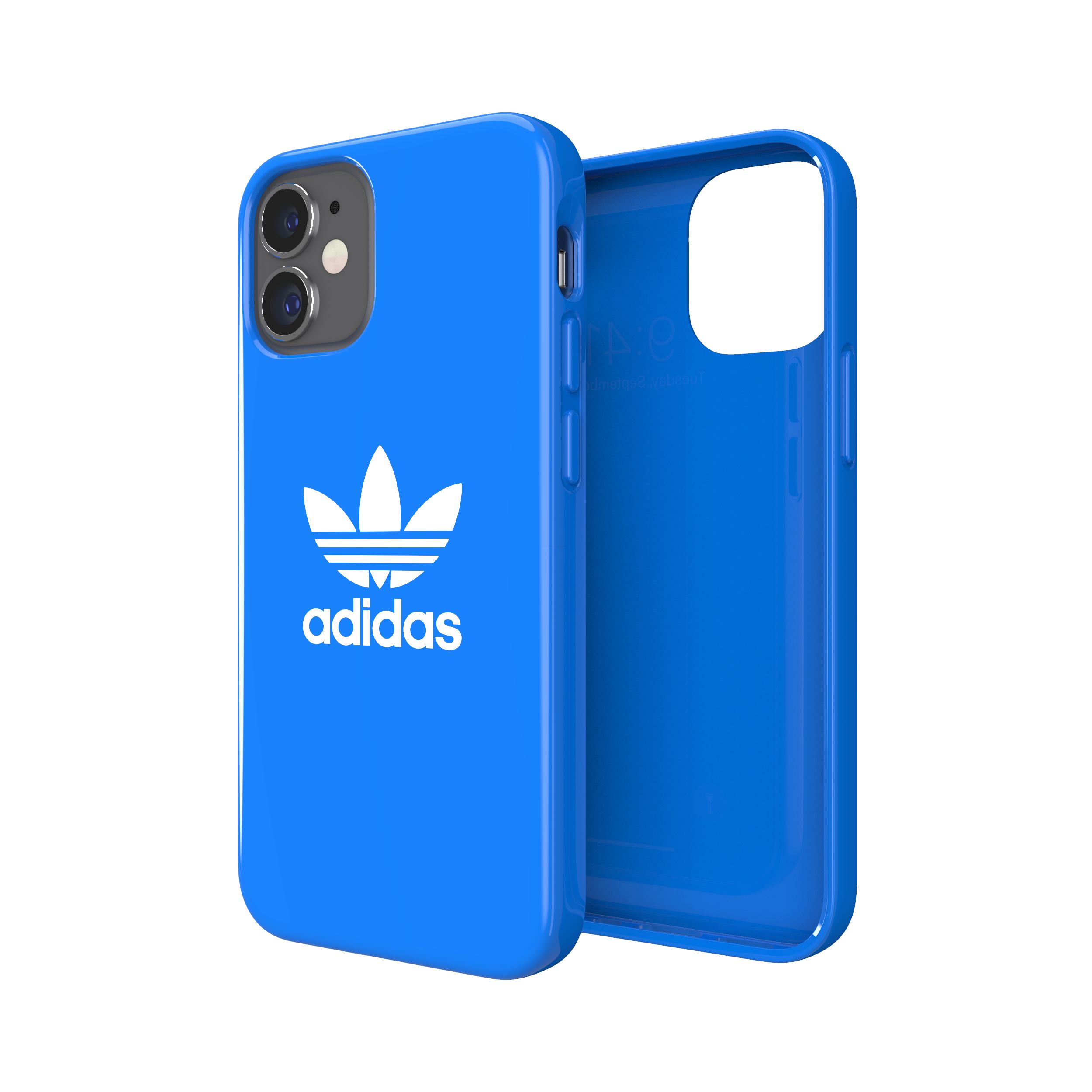 adidas アディダス スマホケース iPhone 12 Mini ケース アイフォン カバー スマホケース 耐衝撃 TPU 光沢 ロゴ ブルーバード 青