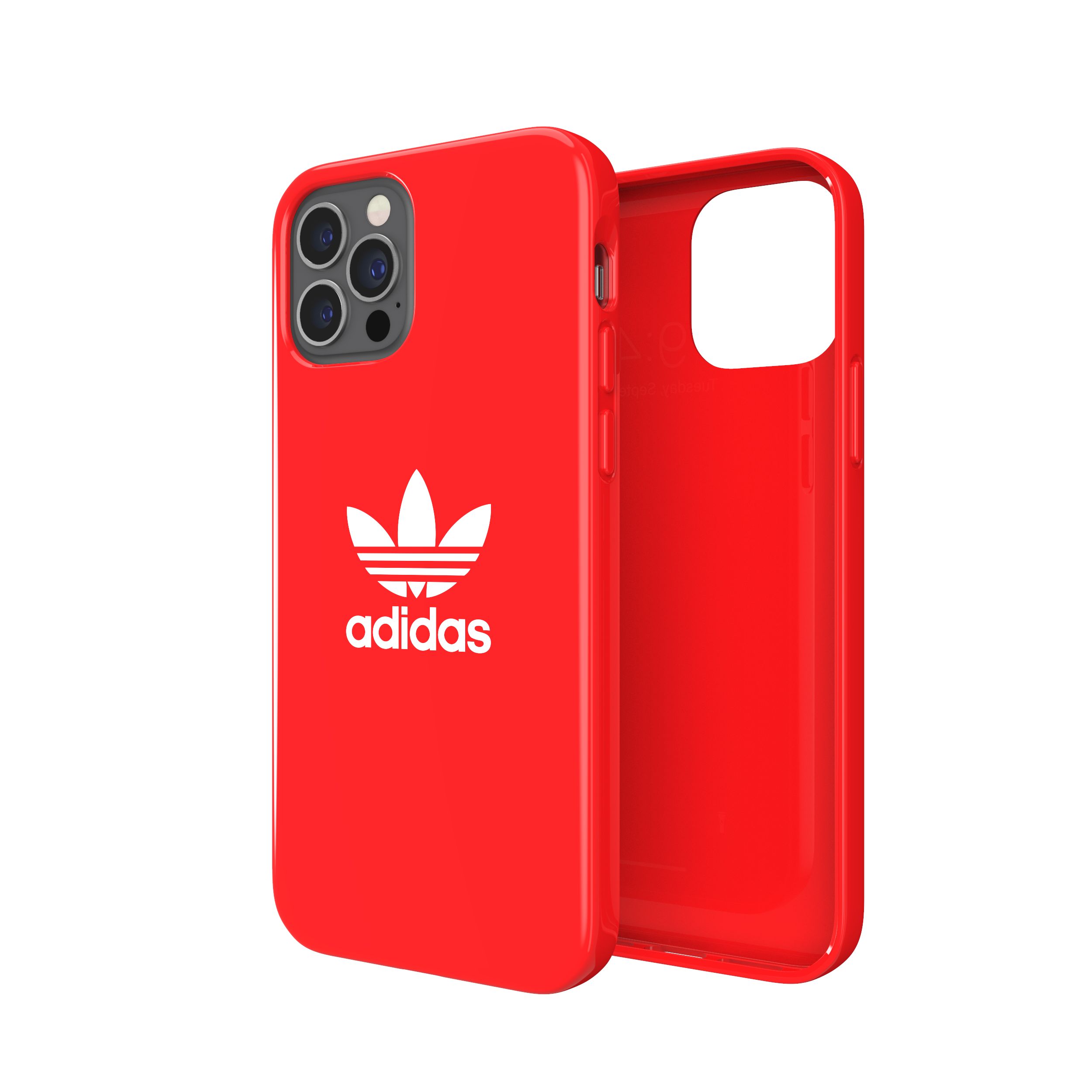 adidas アディダス スマホケース iPhone12 / iPhone12pro ケース アイフォン カバー スマホケース 耐衝撃 TPU 光沢 ロゴ スカーレット 赤