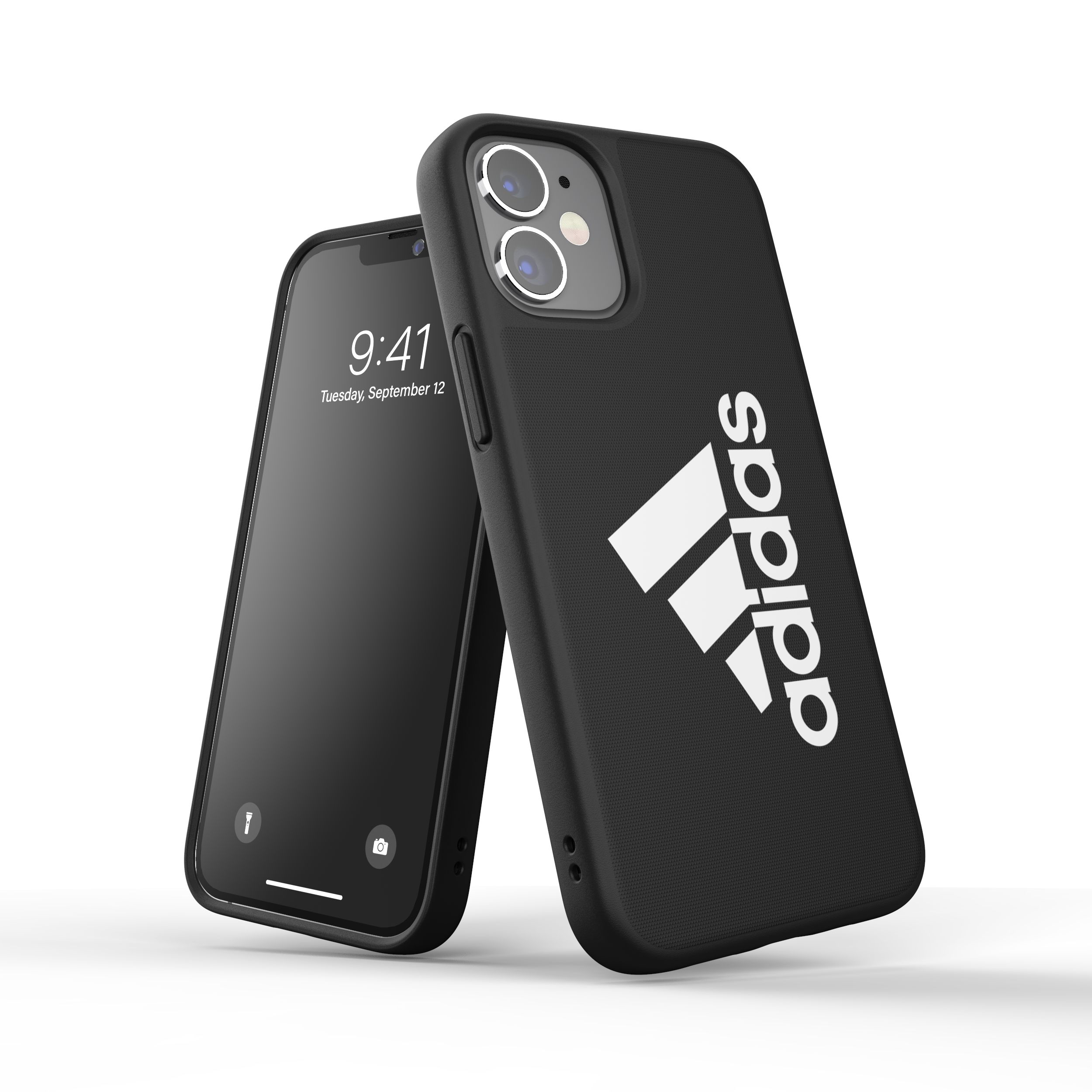 adidas アディダス スマホケース iPhone 12 Mini ケース アイフォン カバー スマホケース アイコニック スポーツ ロゴ 耐衝撃 軽量 TPU ブラック 黒 当店限定1年保証 