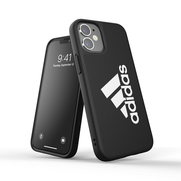 adidas アディダス スマホケース iPhone 12 Mini ケース アイフォン カバー スマホケース アイコニック スポーツ ロゴ 耐衝撃 軽量 TPU ブラック 黒