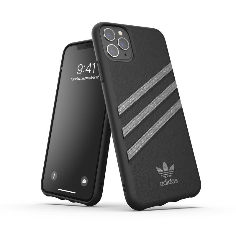 adidas アディダス スマホケース iPhone 11 Pro Max ケース アイフォン カバー スマホケース 耐衝撃 TPU SAMBA サンバ ブラック x グリッター 黒 ※当店限定1年保証※