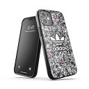 adidas アディダス スマホケース iPhone 12 Mini ケース アイフォン カバー スマホケース 耐衝撃 TPU 花柄 フローラル プリント ブラック x ローズ x ブルー ※当店限定1年保証※