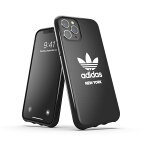 adidas アディダス スマホケース iPhone11Pro ケース アイフォン カバー スマホケース 耐衝撃 TPU 都市シリーズ ニューヨーク ロゴ ブラック 黒 ※当店限定1年保証※