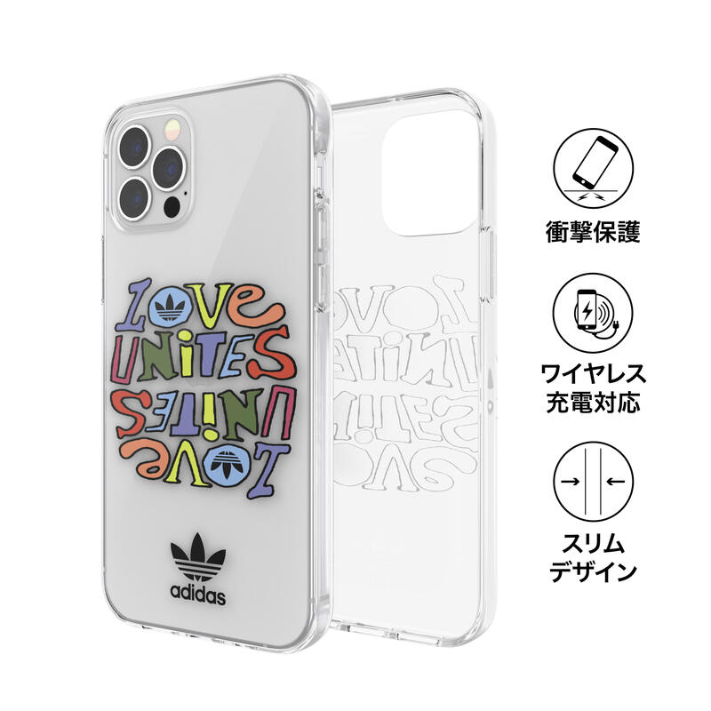 adidas アディダス スマホケース iPhone12 / iPhone12pro ケース アイフォン カバー スマホケース 耐衝撃 TPU PRIDE プライド レインボー プリント 柄 カラフル