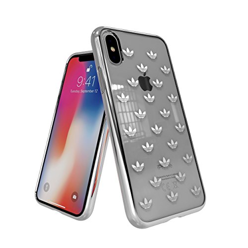 アディダス スマホケース メンズ adidas アディダス スマホケース iPhone X / iPhone XS ケース クリアケース スマホケース アイフォン カバー 耐衝撃 TPU メタリッククリア x シルバー・ロゴ ※当店限定1年保証※