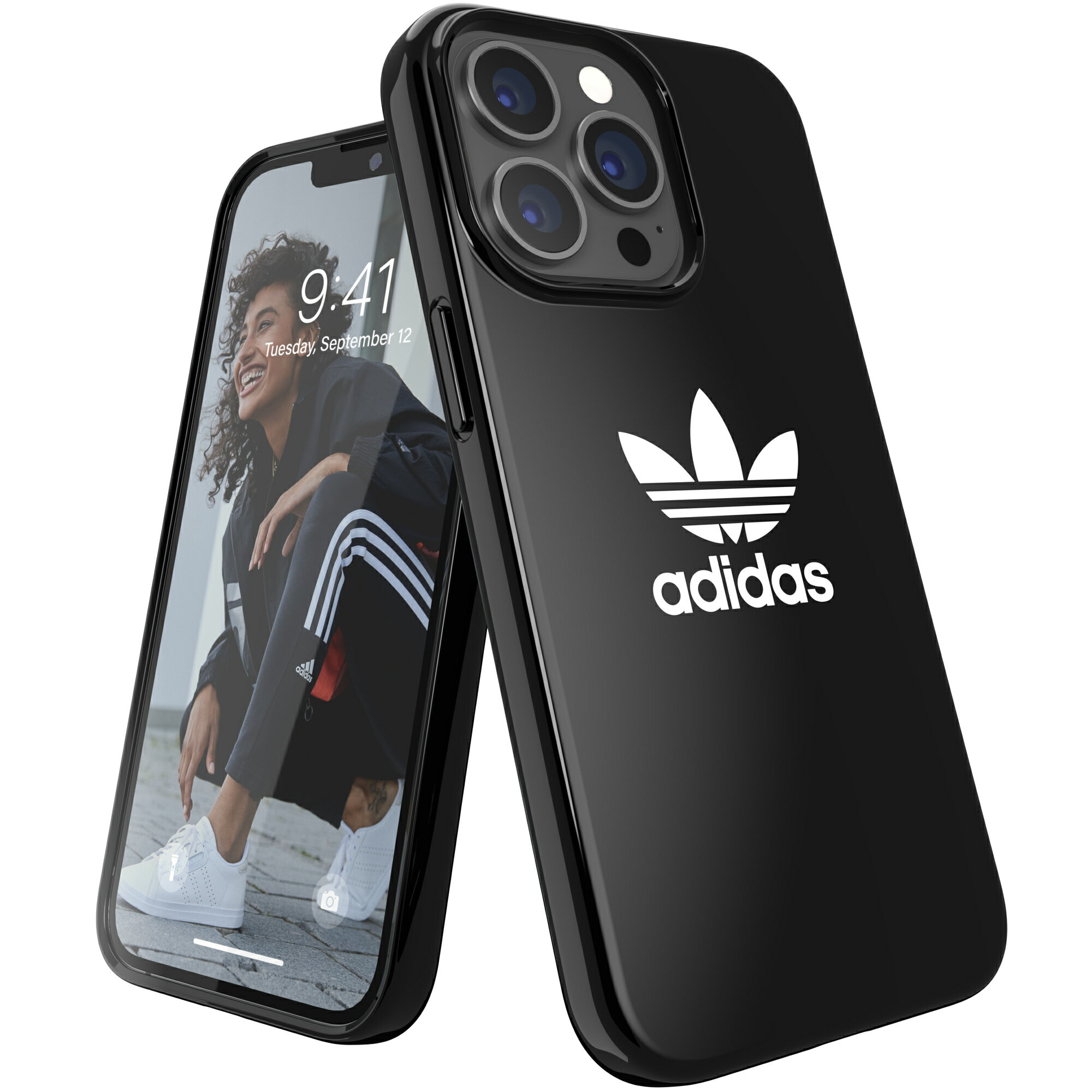 アディダス スマホケース メンズ adidas アディダス スマホケース iPhone13 Pro ケース アイフォン カバー スマホケース 耐衝撃 TPU 光沢 ロゴ ブラック 黒 ※当店限定1年保証※