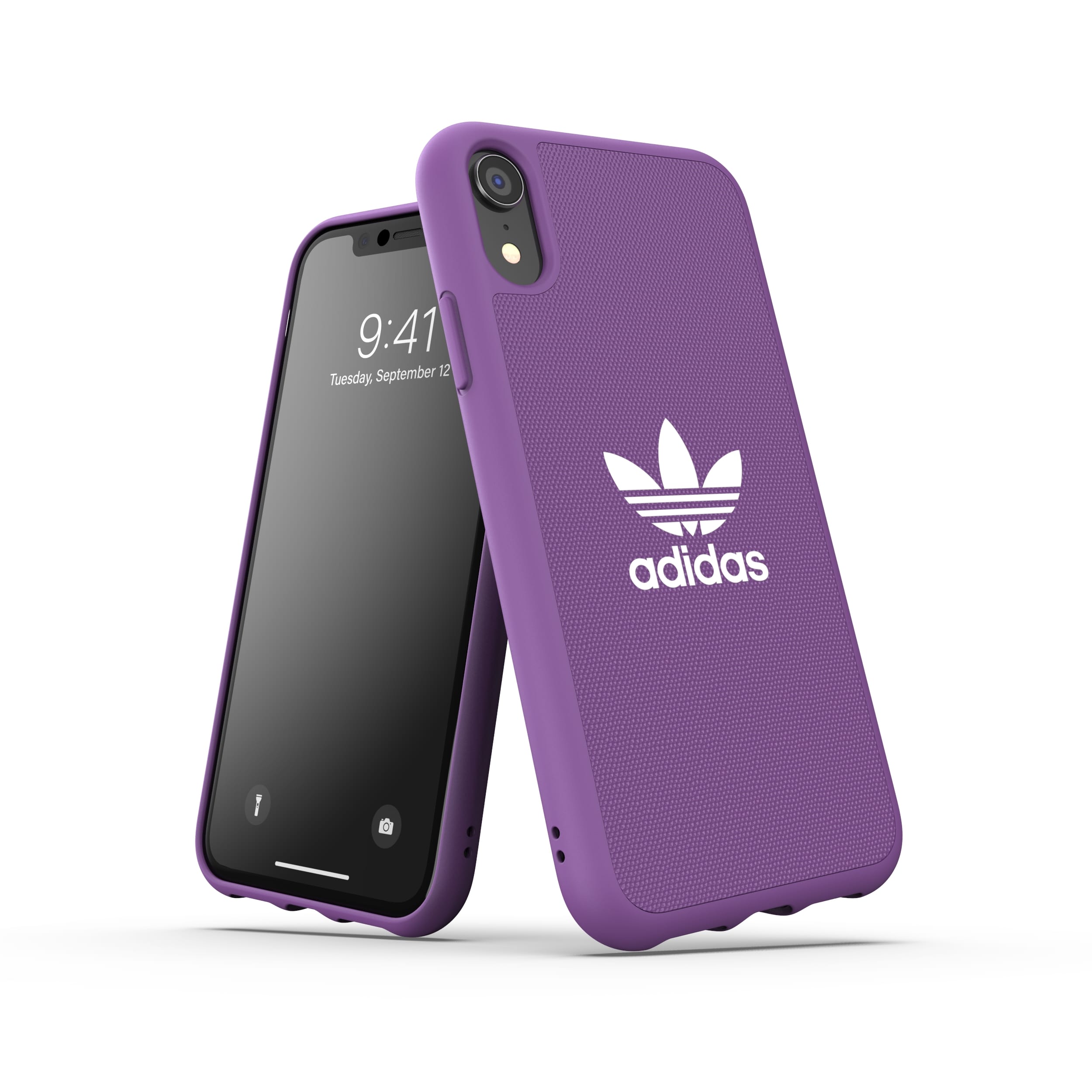 アディダス スマホケース メンズ adidas アディダス スマホケース iPhone XR ケース スマホケース アイフォン カバー 耐衝撃 TPU キャンバス地 adicolor アクティブパープル ※当店限定1年保証※