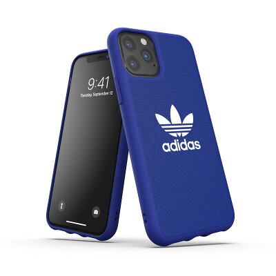 adidas アディダス スマホケース iPhone 11 Pro ケース スマホケース アイフォン カバー 耐衝撃 TPU キャンバス地 adicolor ブルー 青 ※当店限定1年保証※