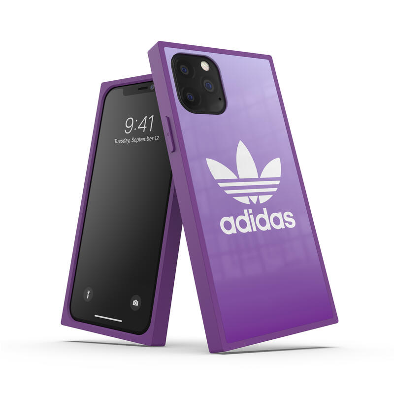 adidas アディダス スマホケース iPhone 11 Pro ケース スマホケース アイフォン カバー 耐衝撃 TPU スクエアケース アクティブパープル 紫