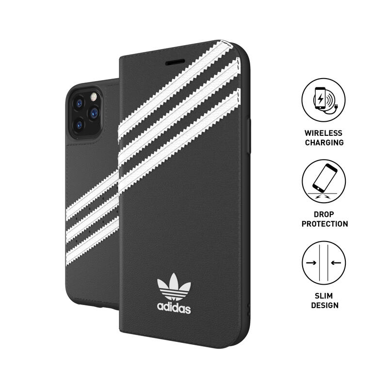 adidas アディダス スマホケース iPhone 11 Pro 手帳型ケース 手帳 ケース カバー スマホケース 耐衝撃 TPU SAMBA サンバ ブラック 黒