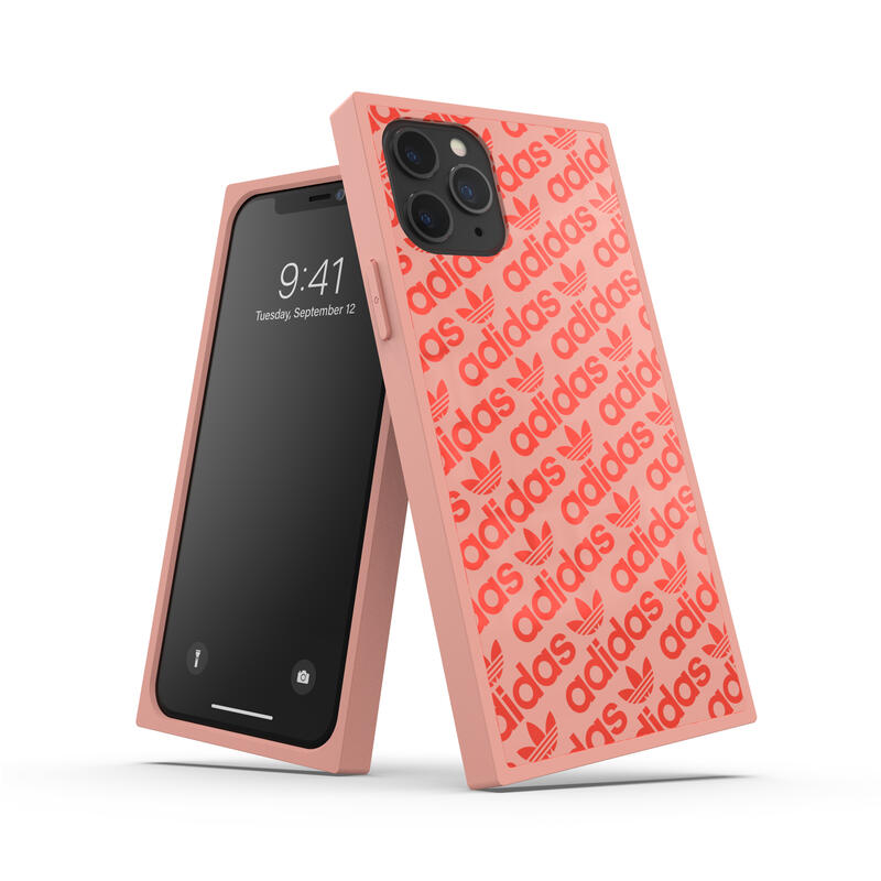 adidas アディダス スマホケース iPhone 11 Pro ケース スマホケース アイフォン カバー 耐衝撃 TPU スクエアケース コーラルピンク ※当店限定1年保証※