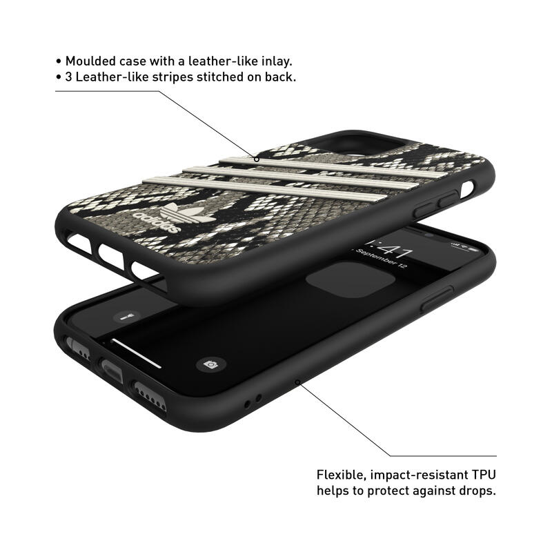 adidas アディダス スマホケース iPhone 11 Pro ケース アイフォン カバー スマホケース 耐衝撃 TPU SAMBA サンバ Alumina スネークプリント ブラック 黒