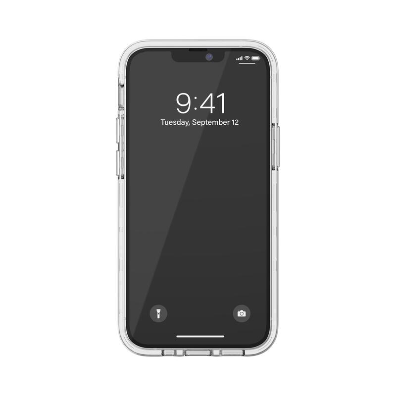 adidas アディダス スマホケース iPhone 12 Mini ケース アイフォン カバー スマホケース クリア スタンド機能 グリップバンド付き 落下防止 スポーツ仕様 耐衝撃 軽量 ランニング アウトドア グレー x ブラック