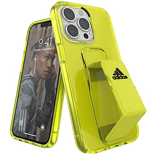 【送料無料】adidas アディダス スマホケース iPhone 13 / 13 Pro / iPhone X / iPhone XS ケース スマホケース クリア グリップバンド付き スタンド機能 スポーツ仕様 耐衝撃 ［ネオンイエロー 黄 , レッド 赤］ 人気 メンズ レディース プレゼント ギフト