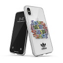 adidas アディダス スマホケース iPhone X/Xs ケース アディダス グラフィックプリント クリアケース 耐衝撃 TPU 軽量クリア プライド カラフル ※当店限定1年保証※