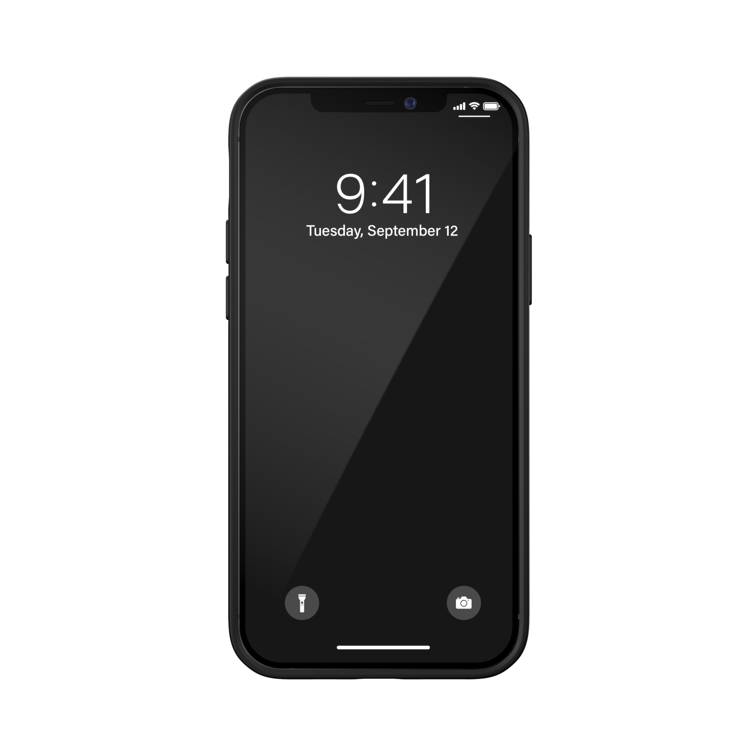 DIESEL iPhone12/12pro ケース 6.1インチ プレミアムレザー スタッズ ブラック