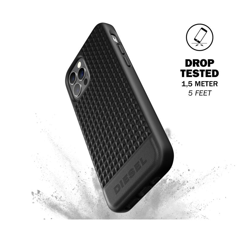 【送料無料】 DIESEL ディーゼル iPhone ケース アイフォン カバー スマホケース [ ブラック×スタッズ / ブラック] プレミアムレザー 本革 耐衝撃 TPU iPhone SE2 / SE3 / 6 / 7 / 8 / X / 11 / 12 メンズ レディース ブランド おしゃれ シンプル 人気 黒 プレゼント