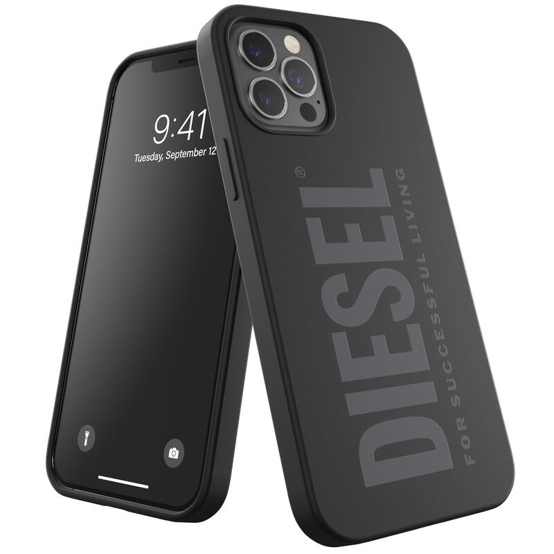 ディーゼル スマホケース メンズ DIESEL iPhone 12 Pro Max 6.7インチ シリコン ケース SS21 ロゴ（ディーゼル iPhone12pro Max, ブラック） ※当店限定1年保証※