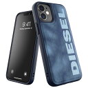 DIESEL iPhone12 Mini ケース 5.4インチ SS21 ロゴ ブリーチデニム（ディーゼル iPhone12 Mini ケース 5.4インチ, ブルー /ホワイト) ※当店限定1年保証