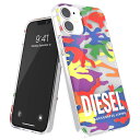 DIESEL iPhone12 Mini ケース 5.4インチ クリア SS21 Pride カモフラージュプリント（ ディーゼル iPhone 12 Mini, クリアケース Prideカラフル ） ※当店限定1年保証※