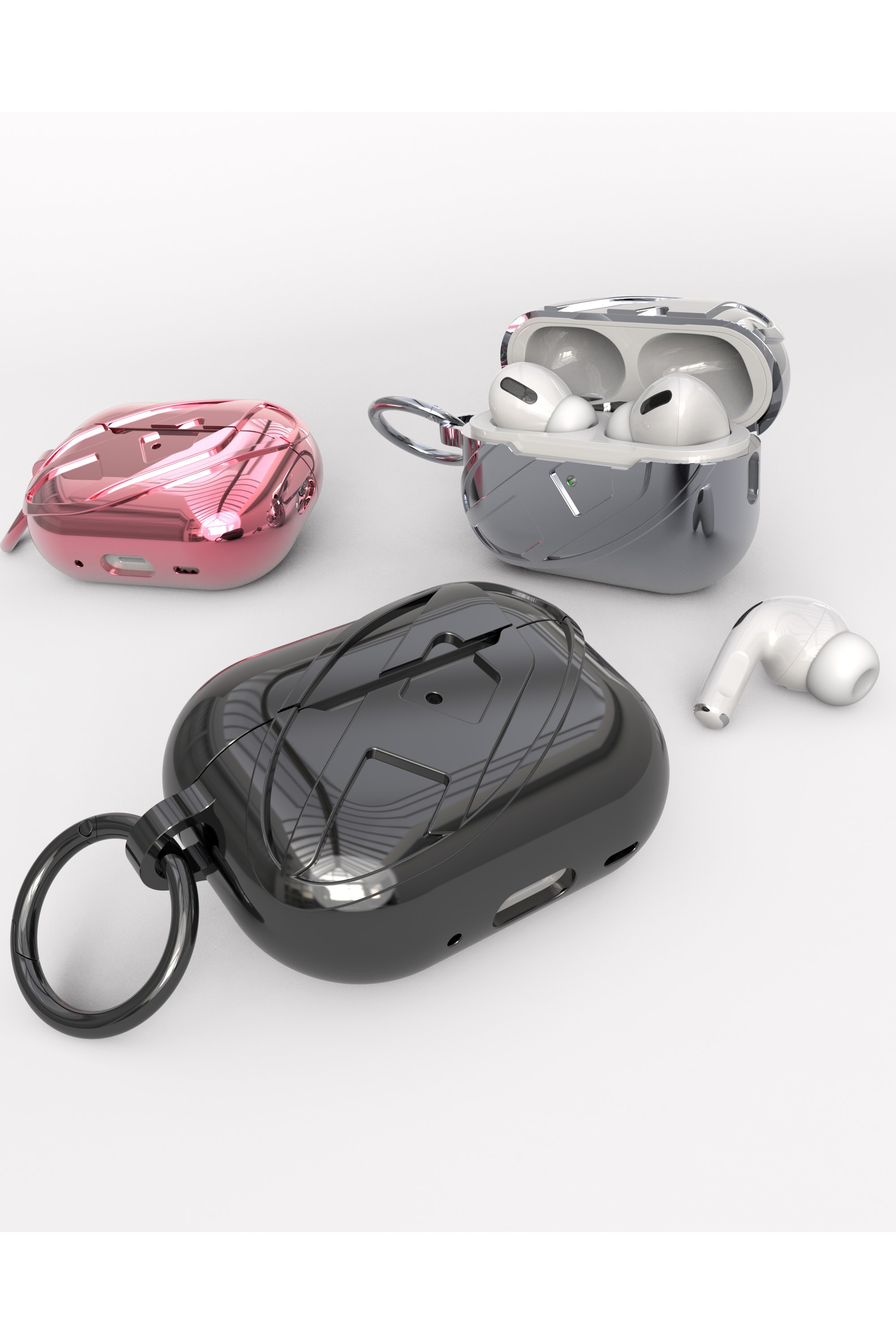【送料無料】DIESEL AirPods Pro 2 ケース ディーゼル ( 第1世代 / 第2世代 ) airpods ケース 光沢仕上げ TPU ロゴ カラビナ付き airpods proケース ブランド [ シルバー / ブラック 黒 ] エアポッツ プロ かわいい おしゃれ カバー 人気 メンズ レディース シンプル