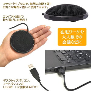 Webマイク マイク パソコン PCマイク USB USBマイク WEB会議 フラット型 卓上マイク リモートワーク テレワーク