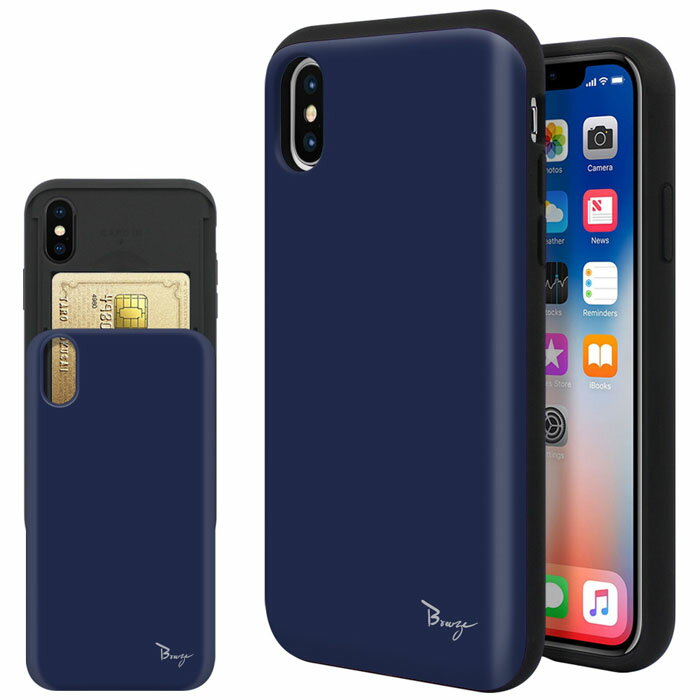 iphoneXs ケース 耐衝撃 カバー au docomo softbank iphone xs アイフォンエックスs ケース 背面カード バンパーケース bumper case スマホケース き 耐衝撃 マット加工カード 擦り傷防止 Breeze