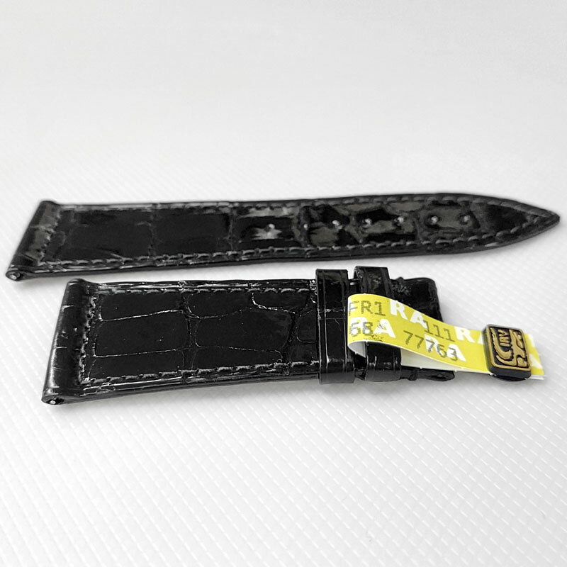 フランクミュラー 純正ストラップ/ベルト マスタースクエア 6002M レディース 23mm ブラック クロコ シャイニー（ツヤ有） レザーベルト 新品 並行輸入品 送料無料