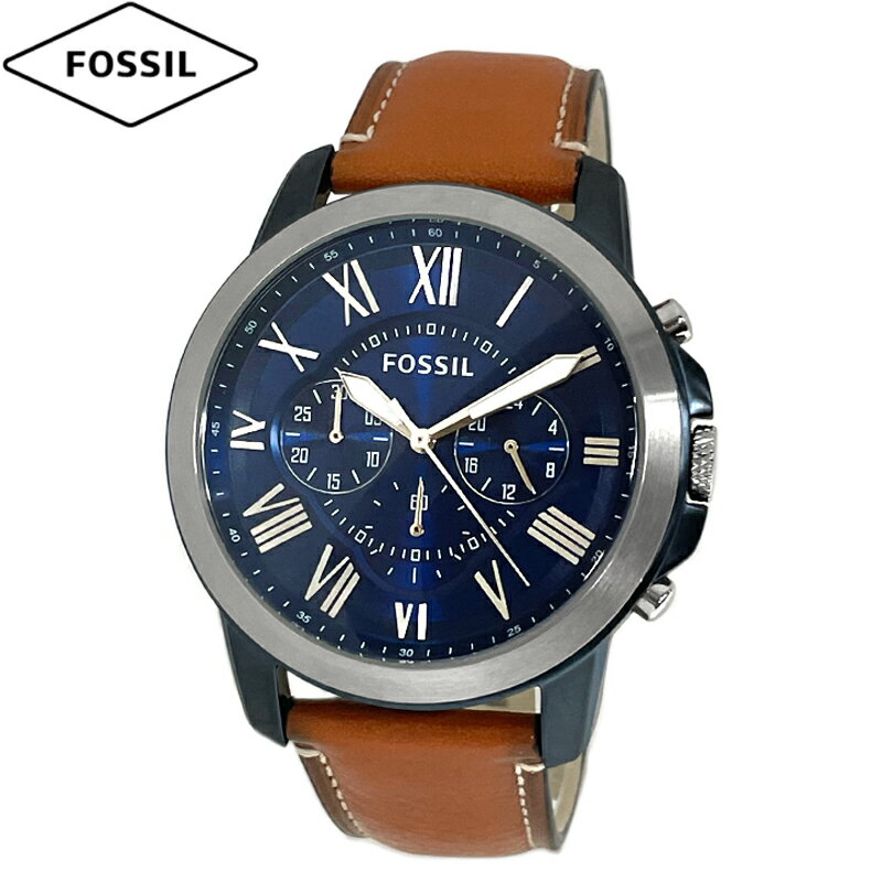 フォッシル FOSSIL フォッシル 腕時計 新品・アウトレット GRANT グラント FS5151 メンズ クォーツ クロノグラフ ブルーダイヤル ブラウン革ベルト 並行輸入品