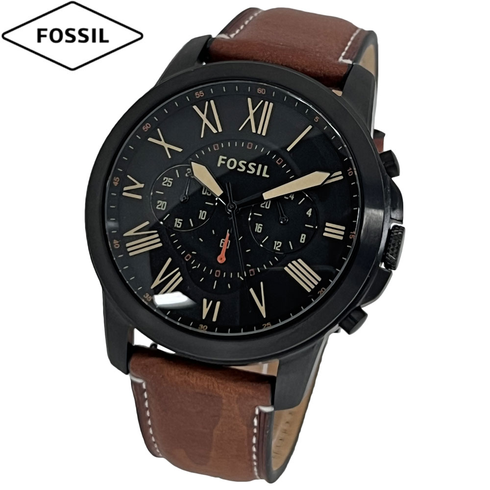 FOSSIL フォッシル 腕時計 新品・アウトレット GRANT グラント FS5241 メンズ クォーツ クロノグラフ ブラック 革ベルト 並行輸入品