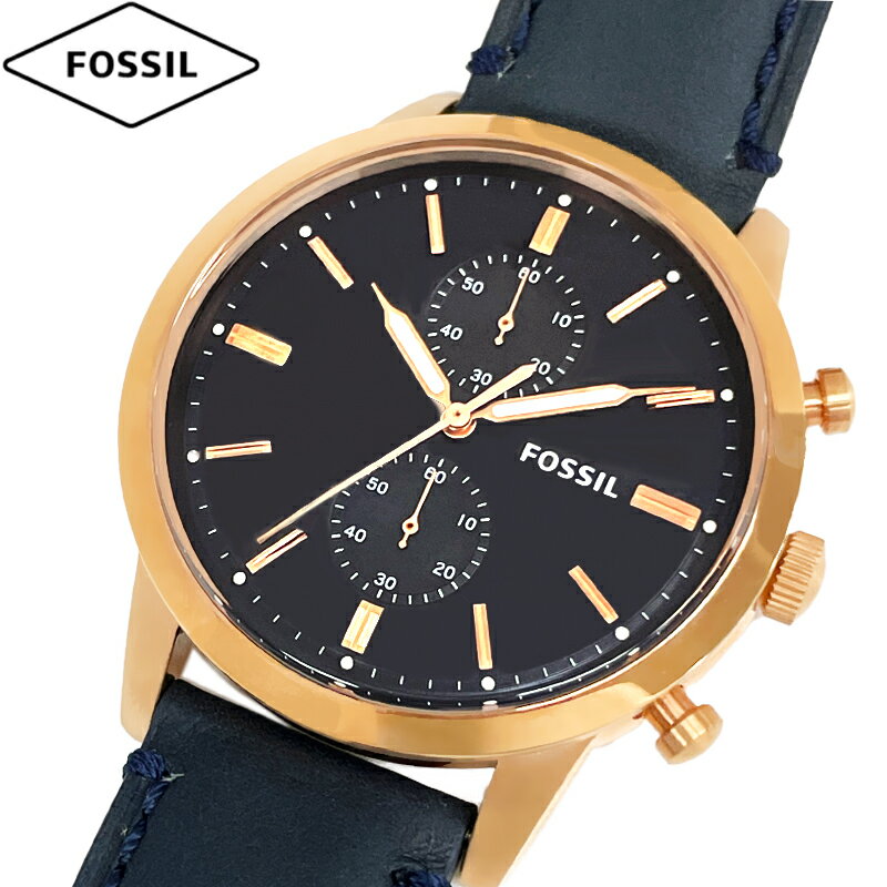 フォッシル ビジネス腕時計 メンズ FOSSIL フォッシル 腕時計 新品・アウトレット TOWNSMAN タウンズマン FS5436 メンズ クォーツ クロノグラフ ネイビー ダイヤル 革ベルト 並行輸入品