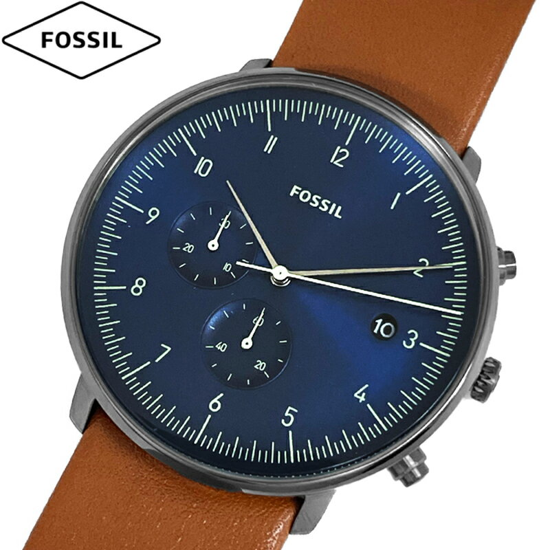 フォッシル ビジネス腕時計 メンズ FOSSIL フォッシル 腕時計 新品・アウトレット CHASE TIMER チェース タイマー FS5486 メンズ クォーツ ブルーダイヤル ブラウン革ベルト 並行輸入品