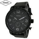 FOSSIL フォッシル 腕時計 新品 アウトレット NATE JR1354 ジェニュインレザー メンズ クォーツ ブラックダイヤル 革ベルト 並行輸入品