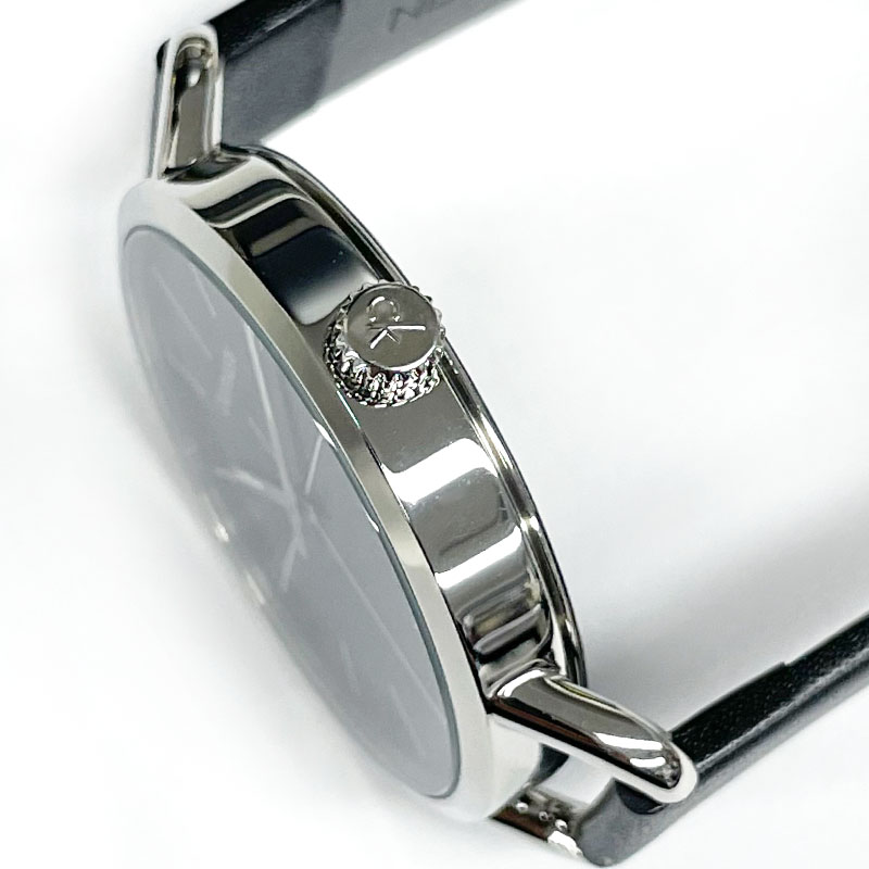 Calvin Klein カルバンクライン 腕時計 新品・アウトレット K7B231CZ イーブン エクステンション クォーツ レディース ブラックレザーバンド 黒 革ベルト 並行輸入品