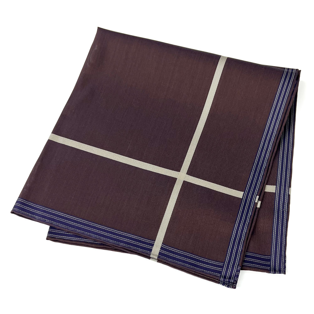 SIMONNOT GODARD シモノ ゴダール 新品・アウトレット チーフ コットン 綿 100％ フランス製 39.5×42.5cm チェック パープル ポケットチーフ ハンカチーフ クリックポストで送料無料