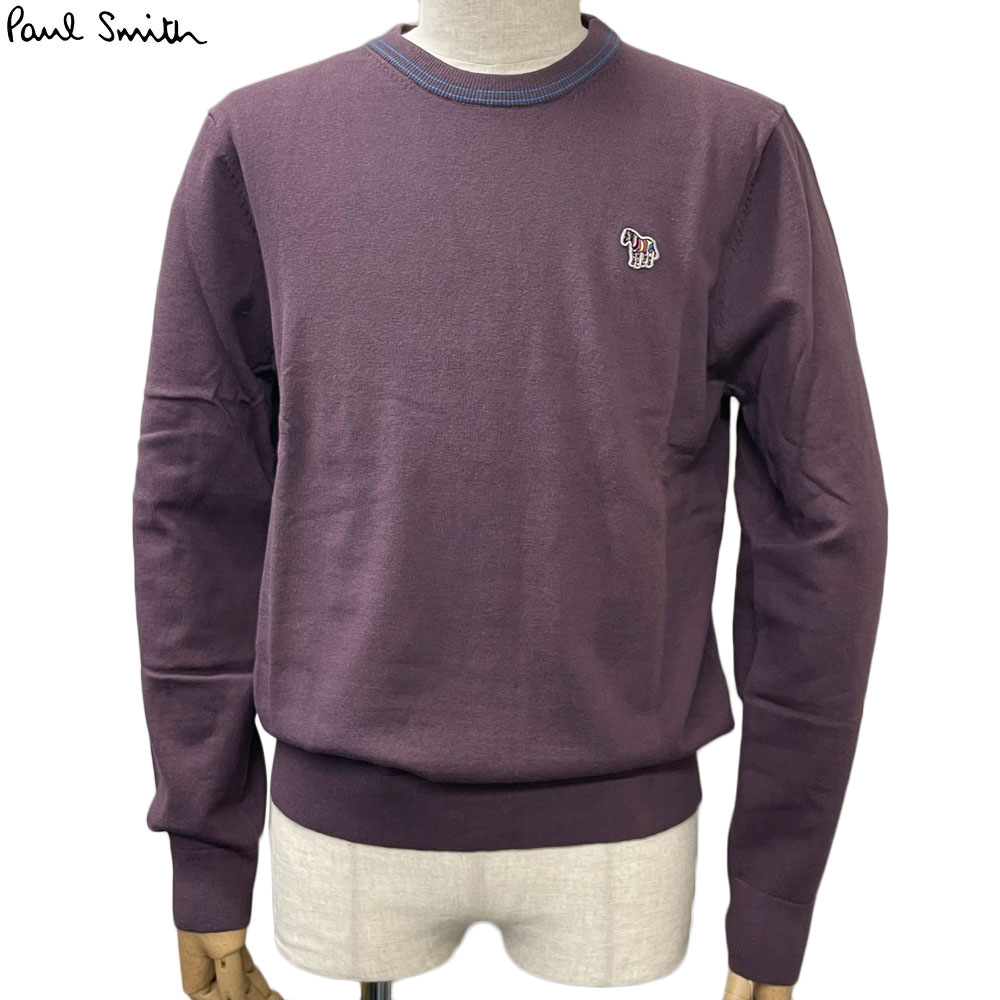 乐天商城 - ポールスミス Paul Smith 新品 セーター クルーネック M2R 228YZ L21931 パープル系 ニット コットン ウール メンズ S/M 並行輸入品 送料無料