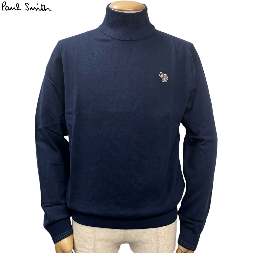 ポールスミス Paul Smith 新品 トップス ニット ハイネック M2R 230YZ L21931 ネイビー コットン ナイロン ウール メンズ S~XL 並行輸入品 送料無料