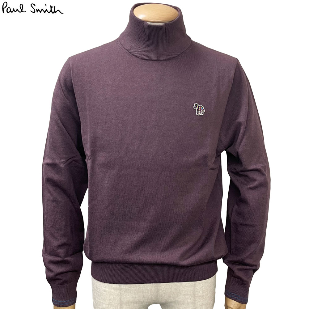 Rakuten - ポールスミス Paul Smith 新品 トップス ニット ハイネック M2R 230YZ L21931 パープル系 ボルドー コットン ナイロン ウール メンズ S/M 並行輸入品 送料無料