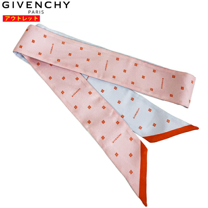 Rakuten - GIVENCHY ジバンシー 新品・アウトレット シルク スカーフ 32GVSFGW5120SQ43501 ピンク×ライトブルー シルク ロゴプリント ミニスカーフ 並行輸入品 送料無料