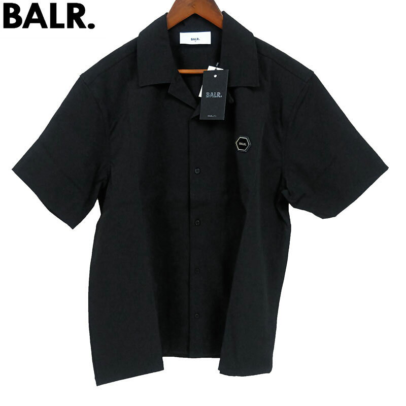 Rakuten - 【スーパーセール・半額 7,480円引き】BALR. ボーラー 新品 メンズ ワンポイント半袖シャツ B1132.1015 サイズL HEX-SERIES JET BLACK 黒 クリックポストで送料無料