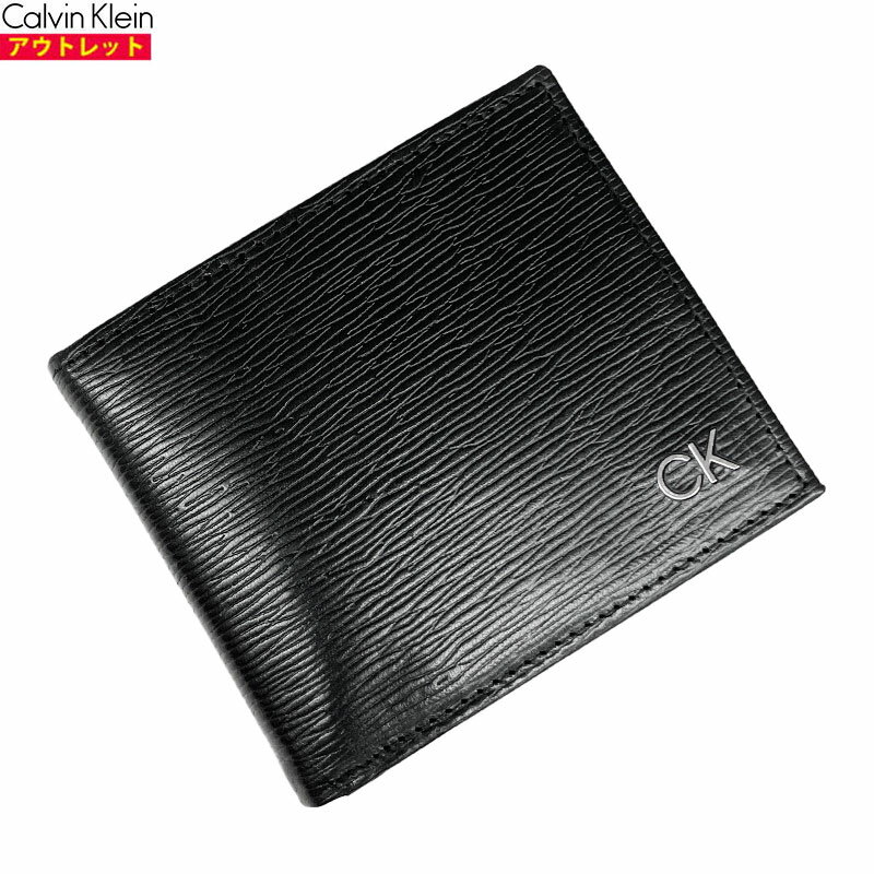 Rakuten - Calvin klein カルバンクライン アウトレット・新品 二つ折り財布 31CK130008 ブラック 本革 小銭入れあり 送料無料