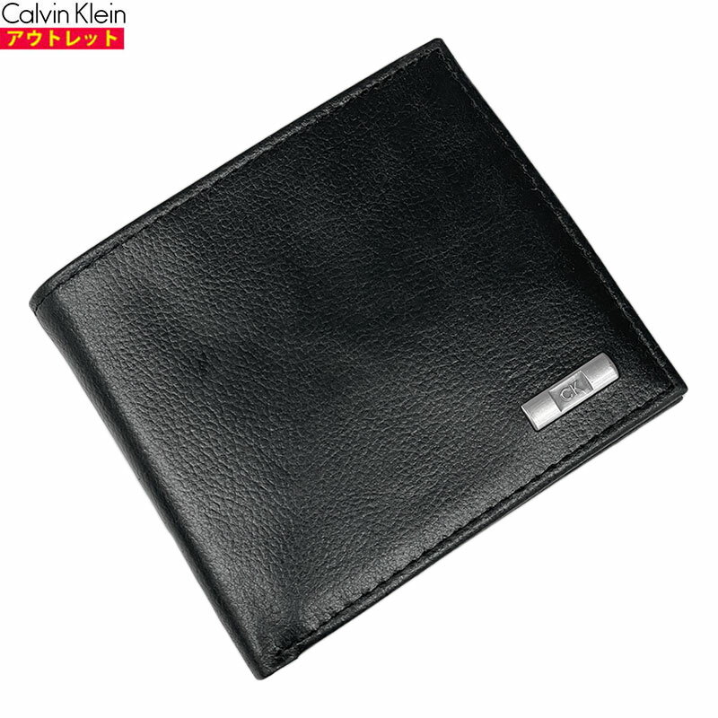 Rakuten - Calvin klein カルバンクライン アウトレット・新品 二つ折り財布 31CK130018 ブラック 本革 小銭入れあり 送料無料