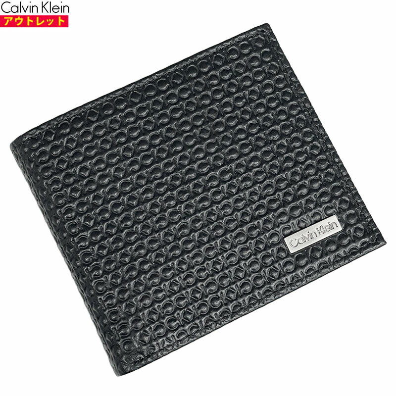 乐天商城 - Calvin klein カルバンクライン アウトレット・新品 二つ折り財布 31CK130007 ブラック 本革 小銭入れあり 送料無料