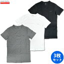 DIESEL ディーゼル 新品 アウトレット アンダーウェア 3枚組 00SPDG 0AALW 01 Tシャツ 半袖 ブラック/ホワイト/グレー S M 下着 ラウンドネック コットン 3枚セット 送料無料