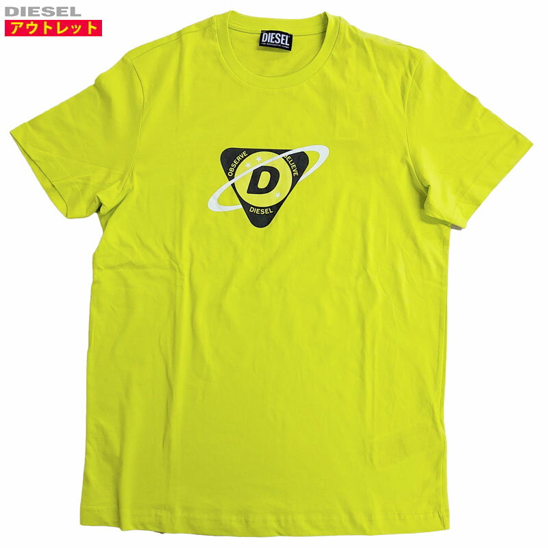 Rakuten - DIESEL ディーゼル 新品・アウトレット 半袖 Tシャツ A03363 RGRAI 5JE サイズM メンズ イエロー 丸首 クルーネック クリックポスト送料無料